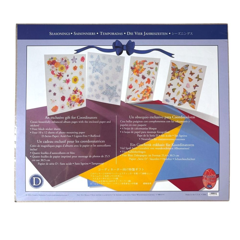 SEASONINGS Creative Memories Album Kit Paper & Stickers Seasons Seasonal NEW NWT